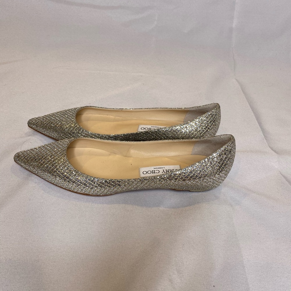 Silver Jimmy Choo flats